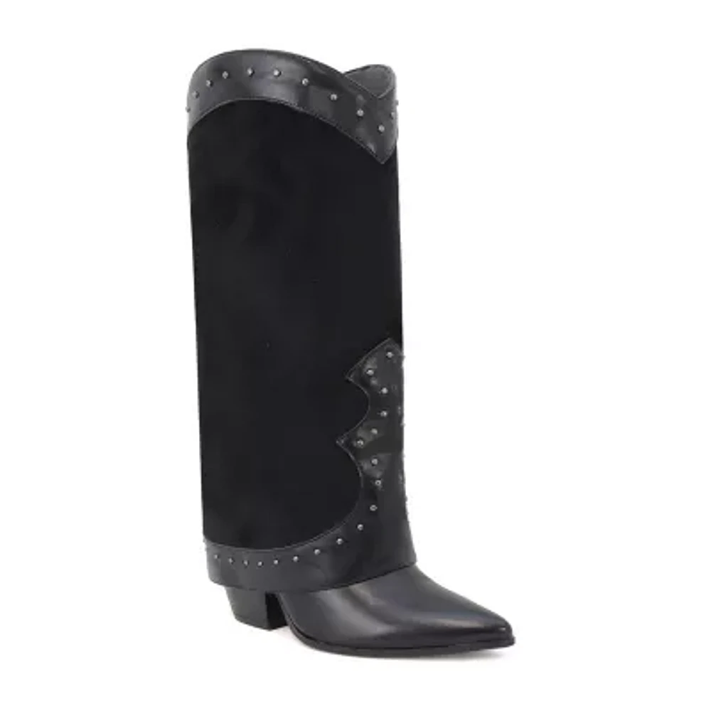 Yoki Womens Gayle-15 Stacked Heel Cowboy Boots