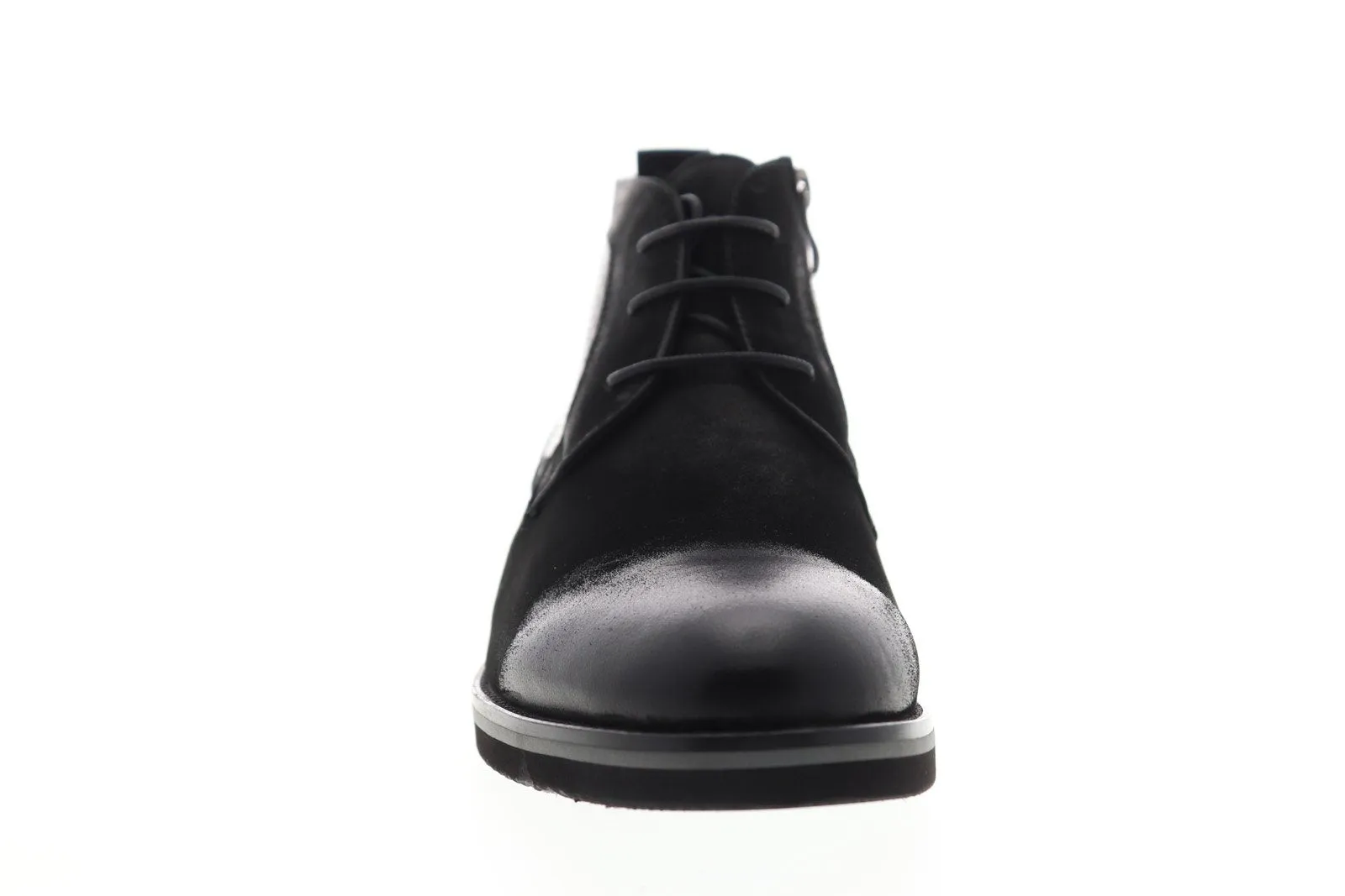 Zanzara Men's Black Leather High Top Chukka Boots - Siena ZF521C71