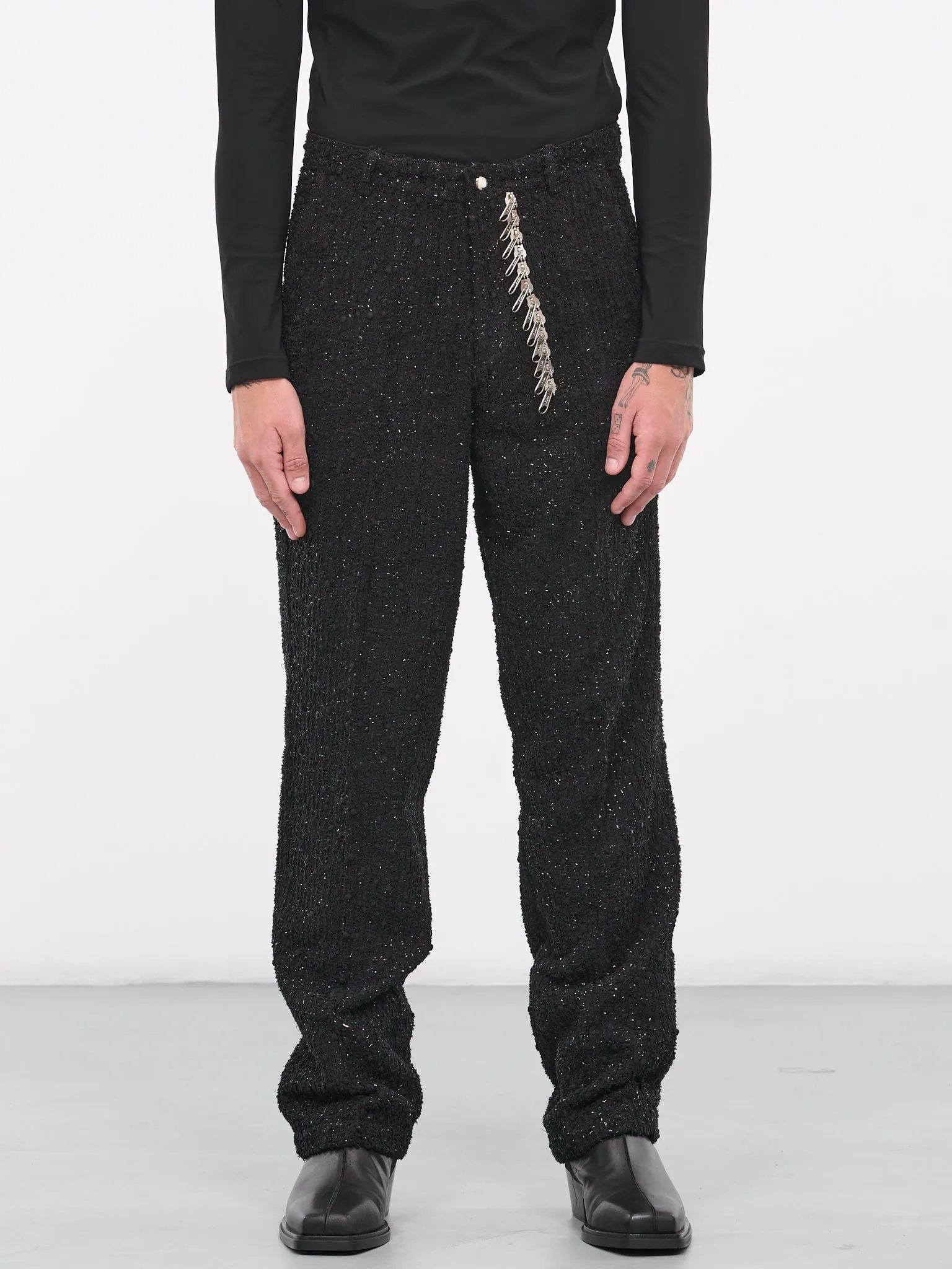 Zip Puller Glitter Trousers (V05-BLACK)