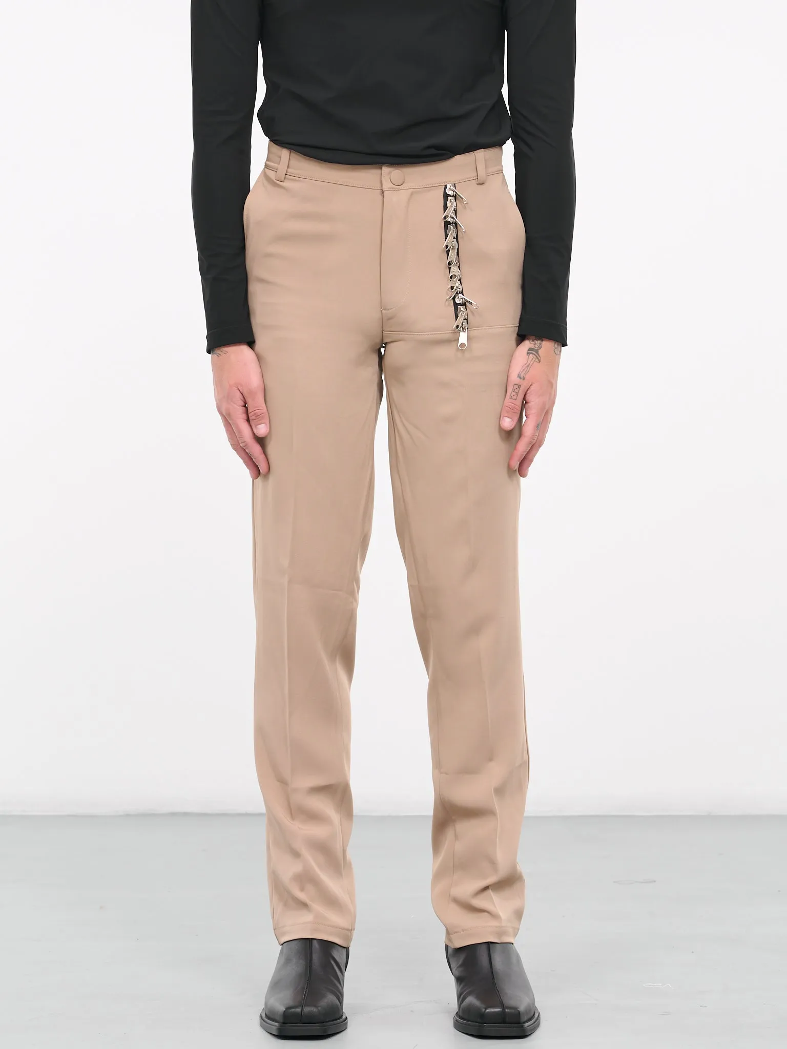 Zip Puller Trousers (V02-COFFEE-BROWN)