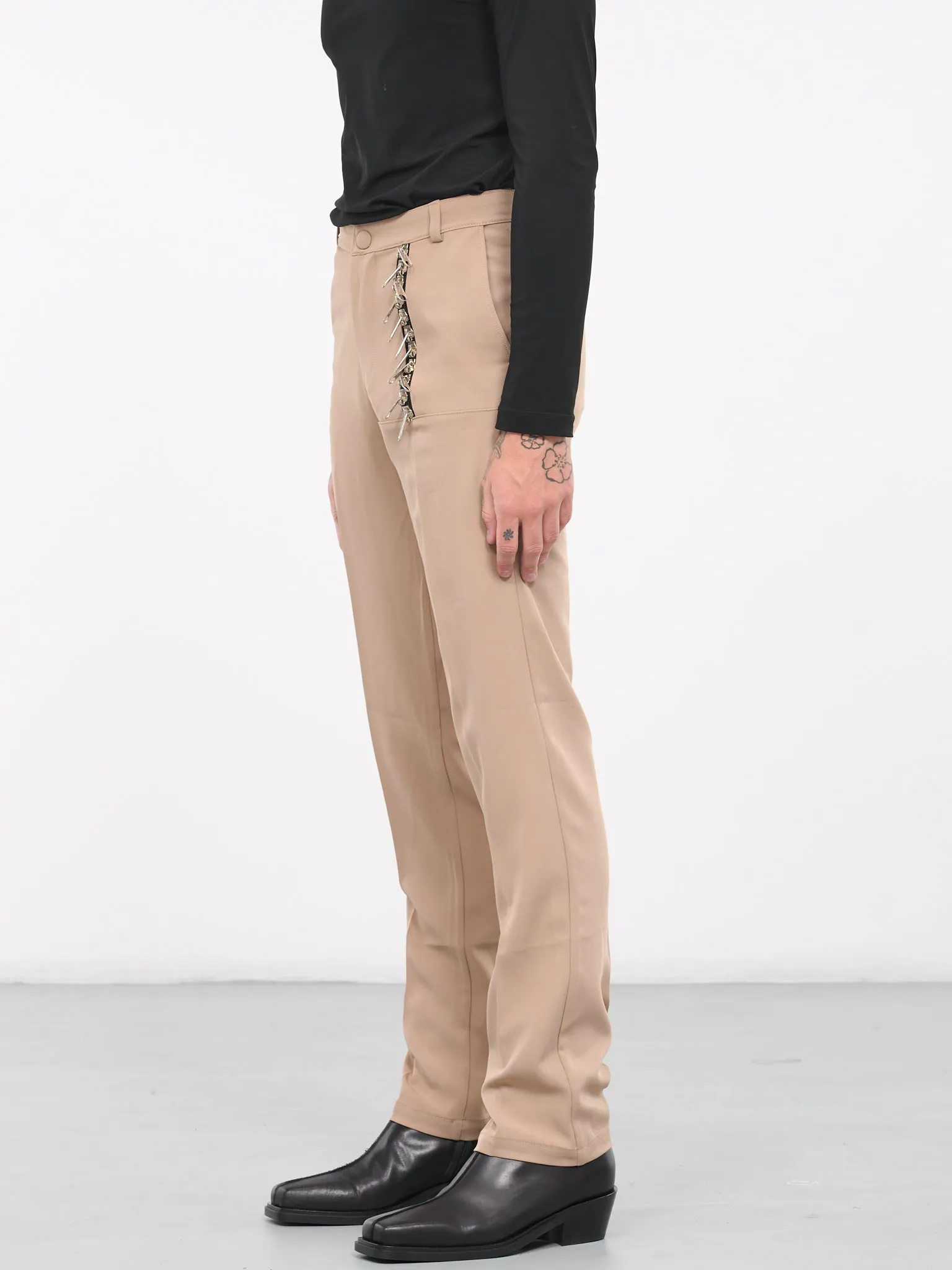 Zip Puller Trousers (V02-COFFEE-BROWN)